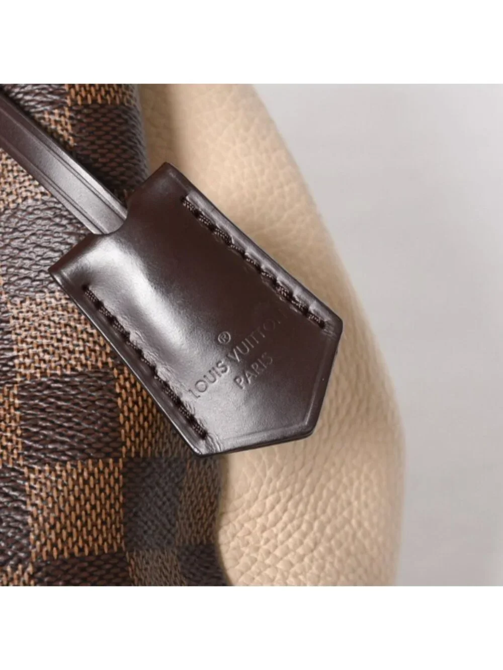 Louis Vuitton Brittany Handbag Damier Canvas Brown Beige Ebene Gold